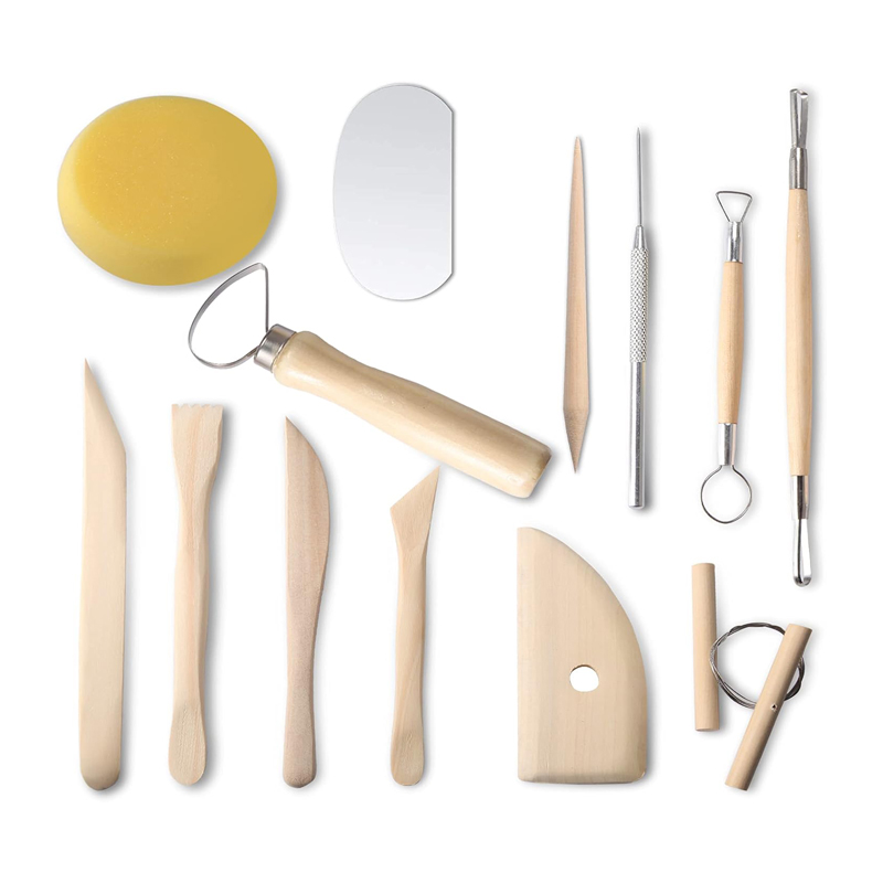 13 Pcs Pottery Clay Sculpting  - Model Kit Wood 评论和价格