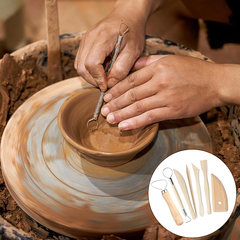 13 Pcs Pottery Clay Sculpting  - Model Kit Wood 评论和价格