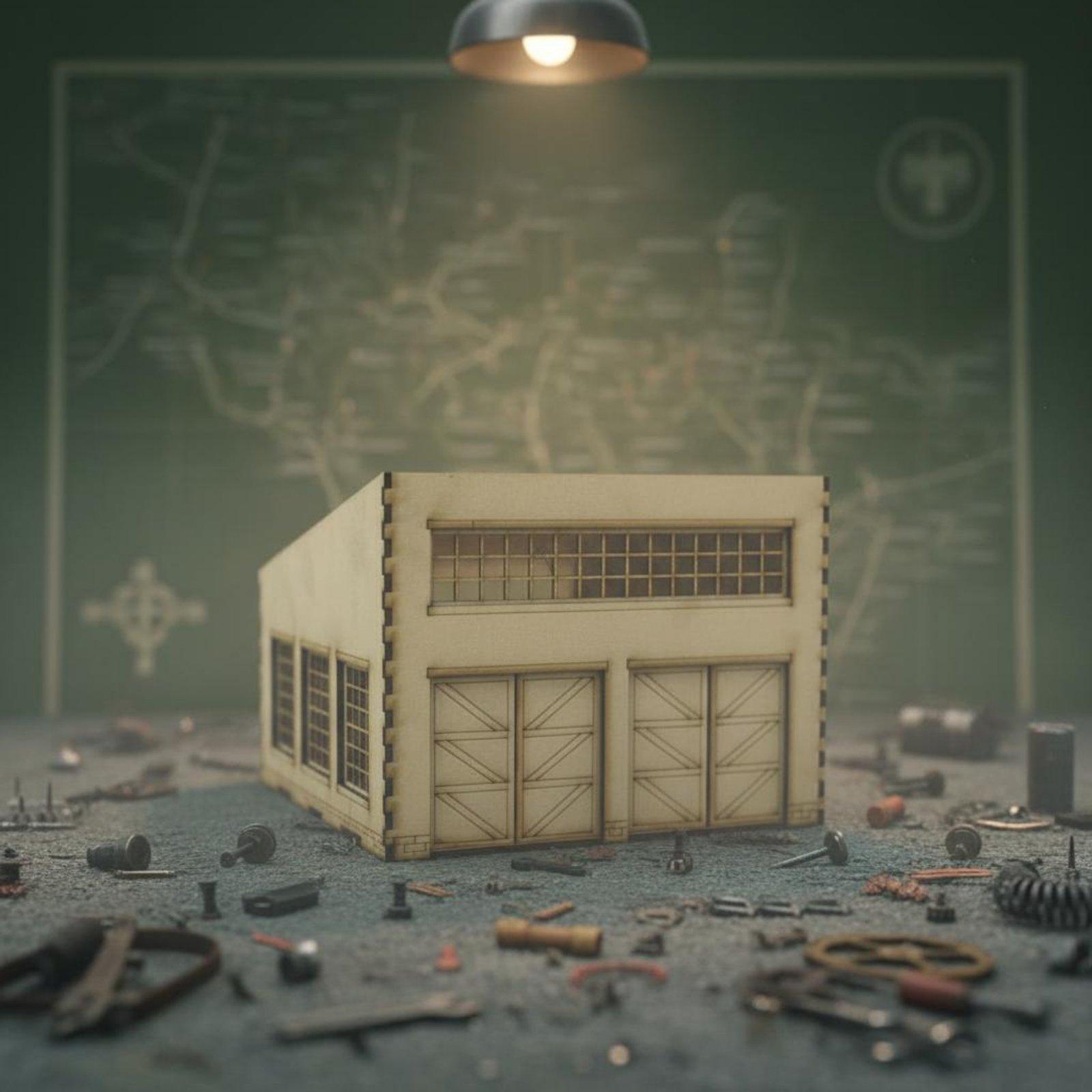 Wartime Vehicle Repair Factory - Model Kit Wood 评论和价格