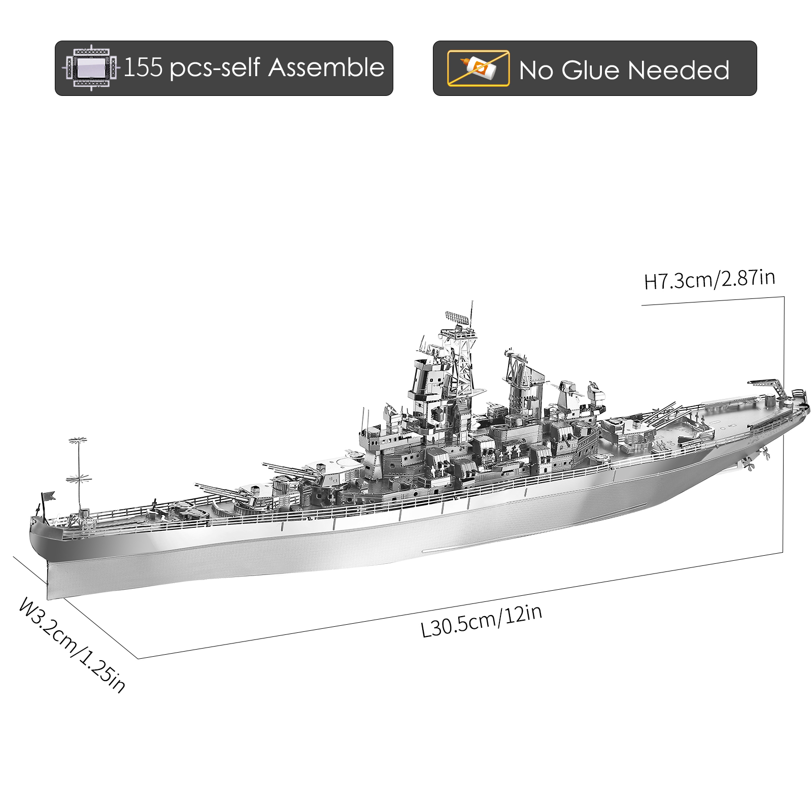 Piececool 3D Model Kits Metal  - Model Kit Uss Missouri 评论和价格